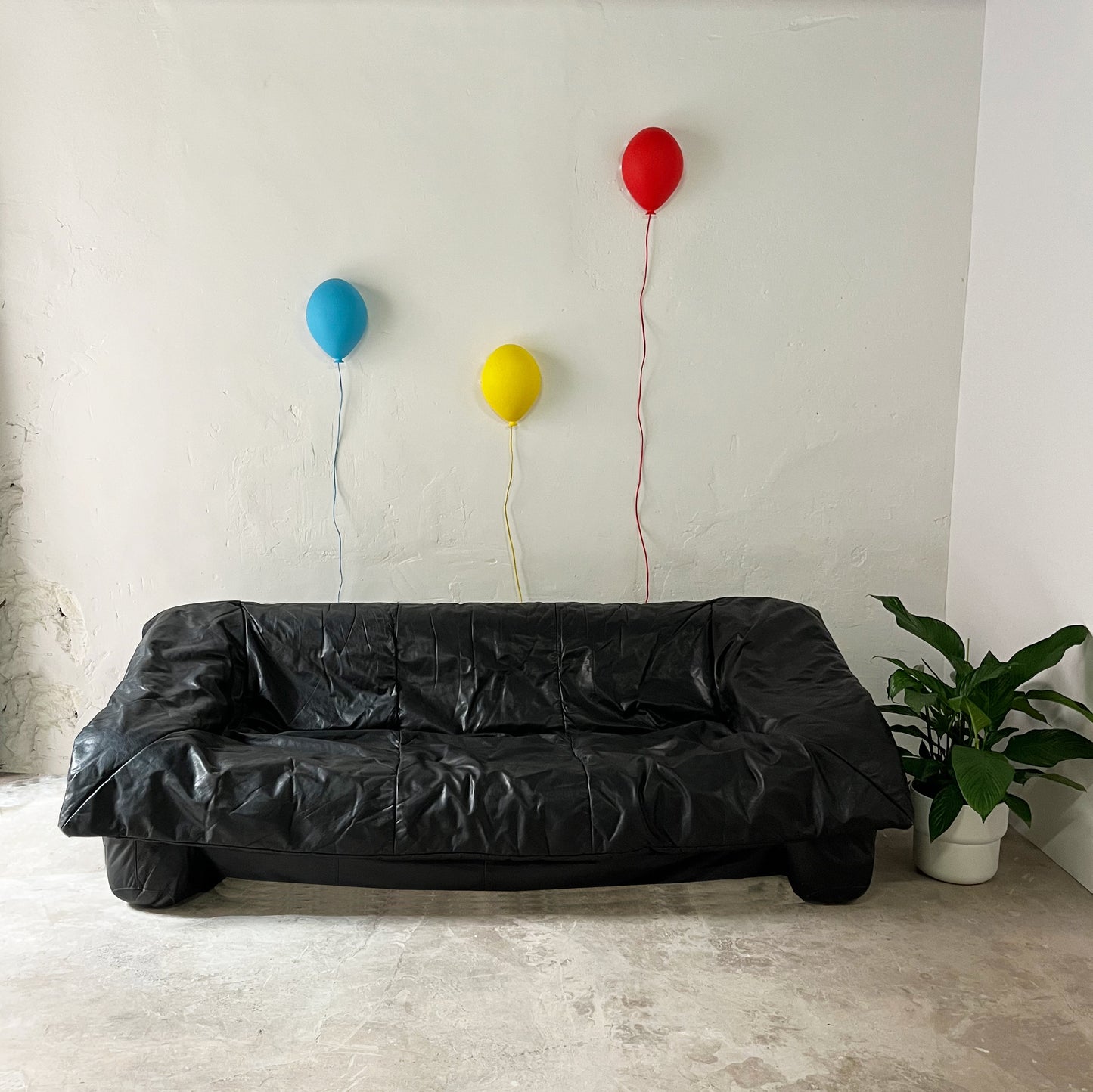 Canapé cuir Ligne Roset Flou Flou, Designers : De Pas, D’urbino, Lomazzi, 1988