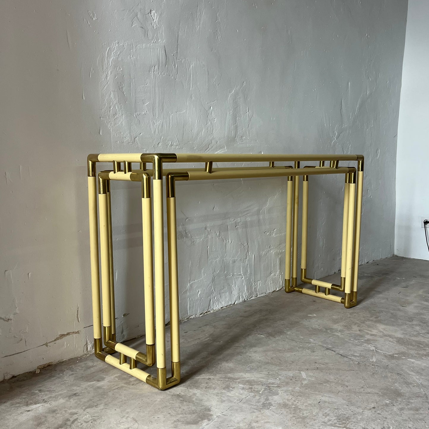 Console Laiton Tubulaire Années 70 inspiration Art Déco