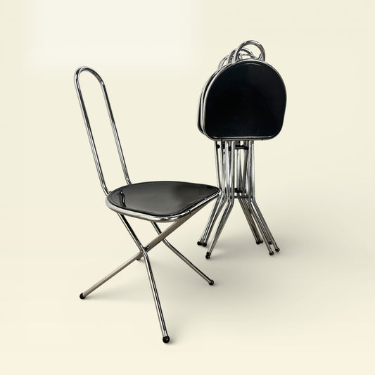 Ensemble de 4 chaises pliantes post-modernes, Niels Gammelgaard, Ikea , 1980