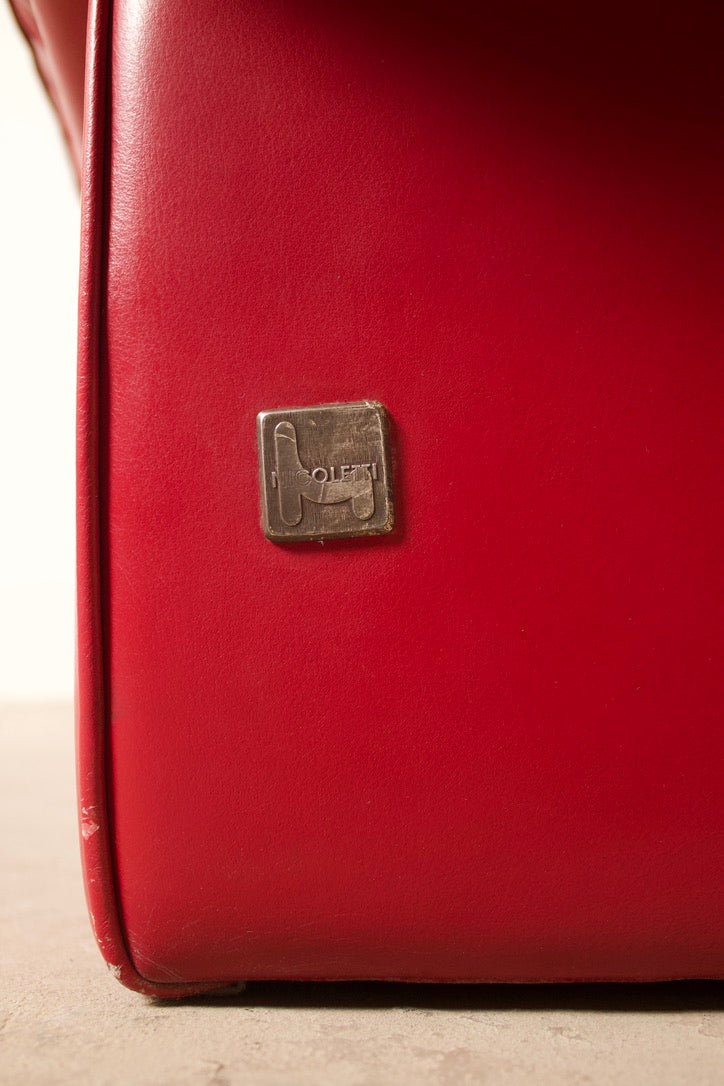Fauteuil vintage cuir "Ambassador", Nicoletti Salotti, Italie, 1980