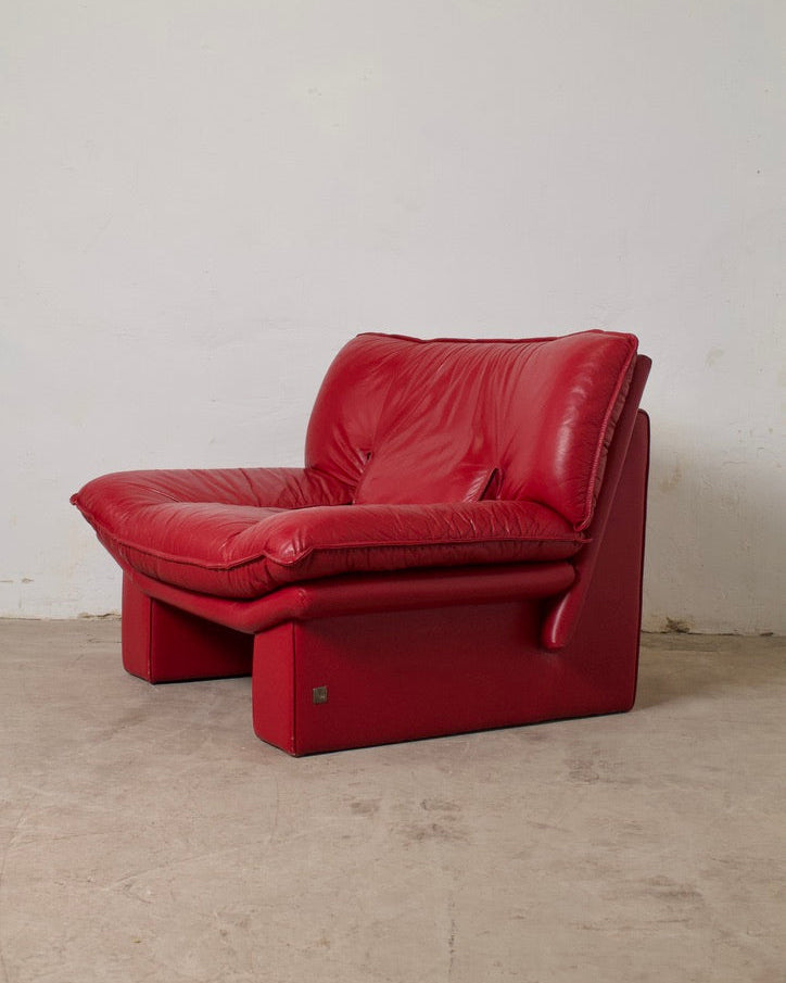Fauteuil vintage cuir "Ambassador", Nicoletti Salotti, Italie, 1980
