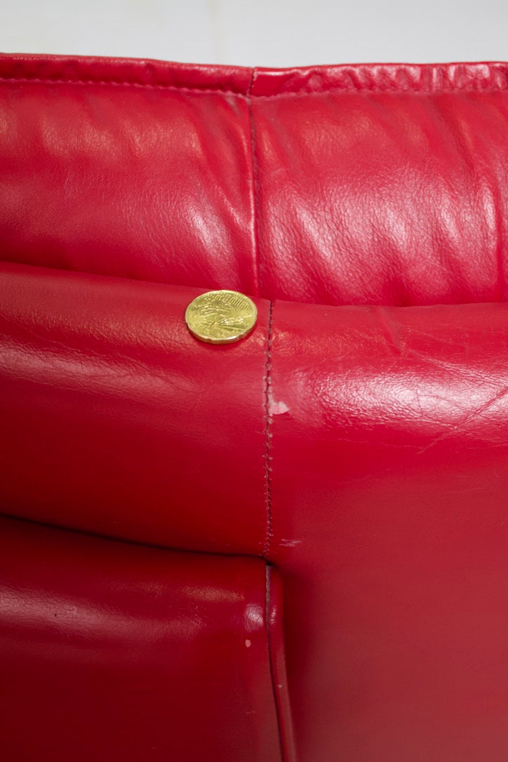 Fauteuil vintage cuir "Ambassador", Nicoletti Salotti, Italie, 1980
