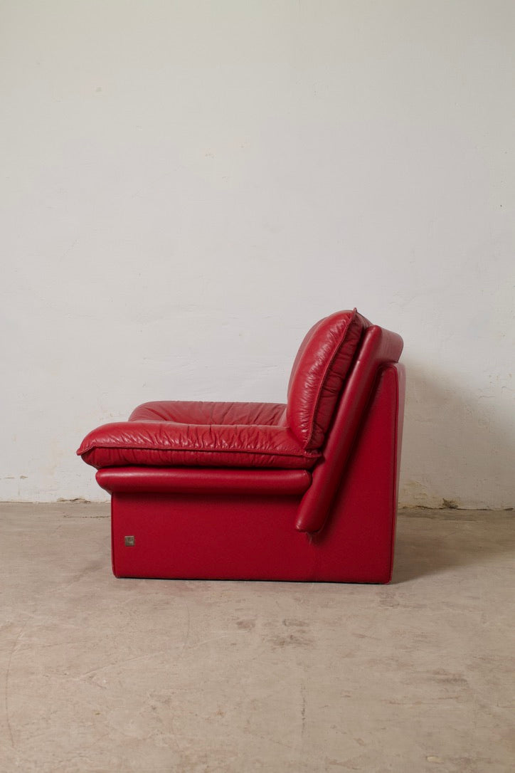 Fauteuil vintage cuir "Ambassador", Nicoletti Salotti, Italie, 1980