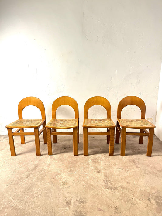 Suite de 4 chaises cannages Arcadia par Tagliabue di Cascina Armata, 1970-80