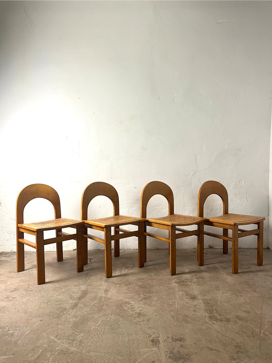 Suite de 4 chaises cannages Arcadia par Tagliabue di Cascina Armata, 1970-80