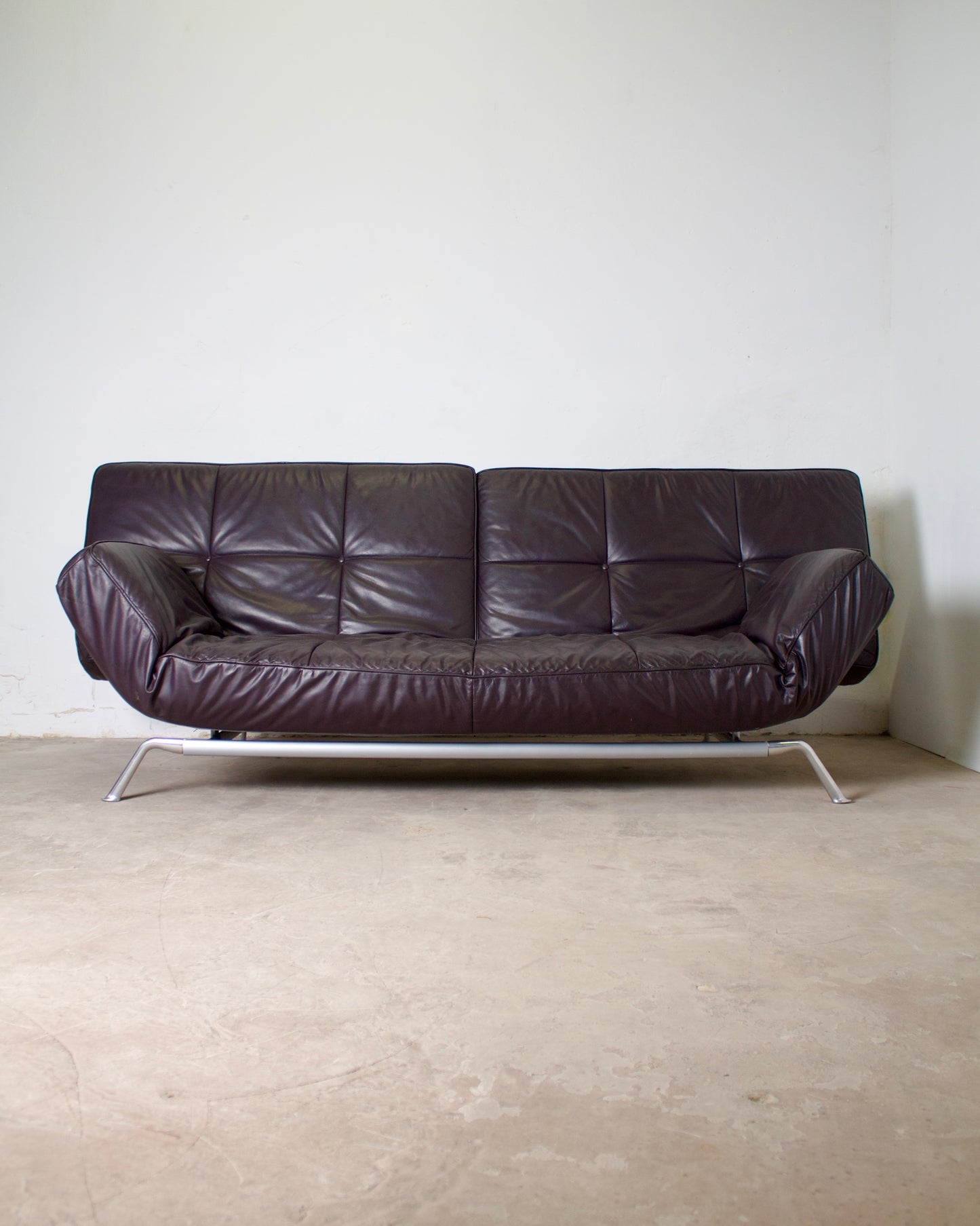 Canapé vintage cuir Smala pour Cinna, designer Pascal Mourgue, 2000