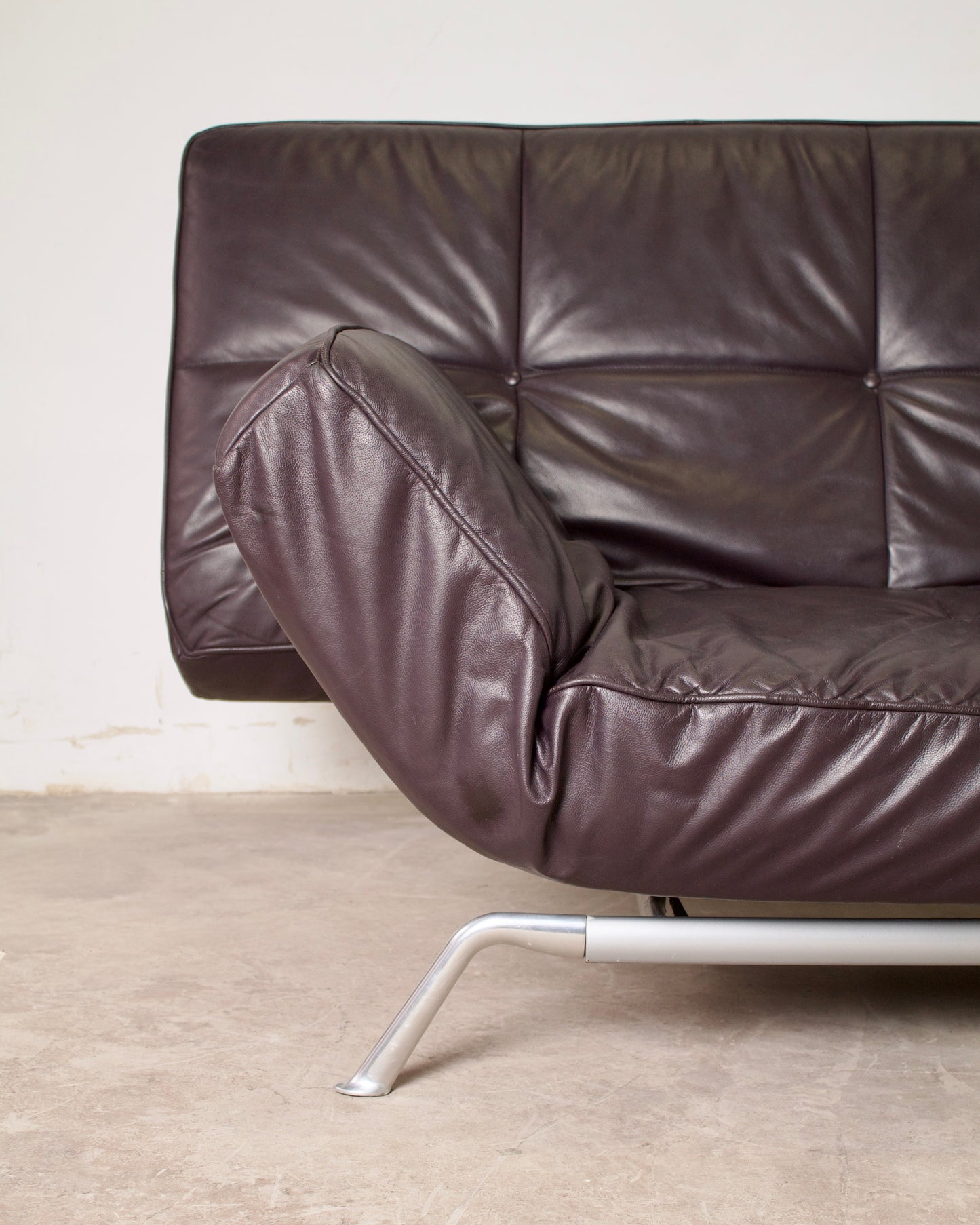 Canapé vintage cuir Smala pour Cinna, designer Pascal Mourgue, 2000