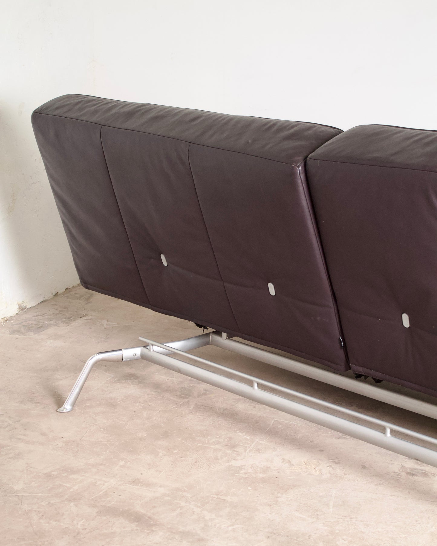 Canapé vintage cuir Smala pour Cinna, designer Pascal Mourgue, 2000
