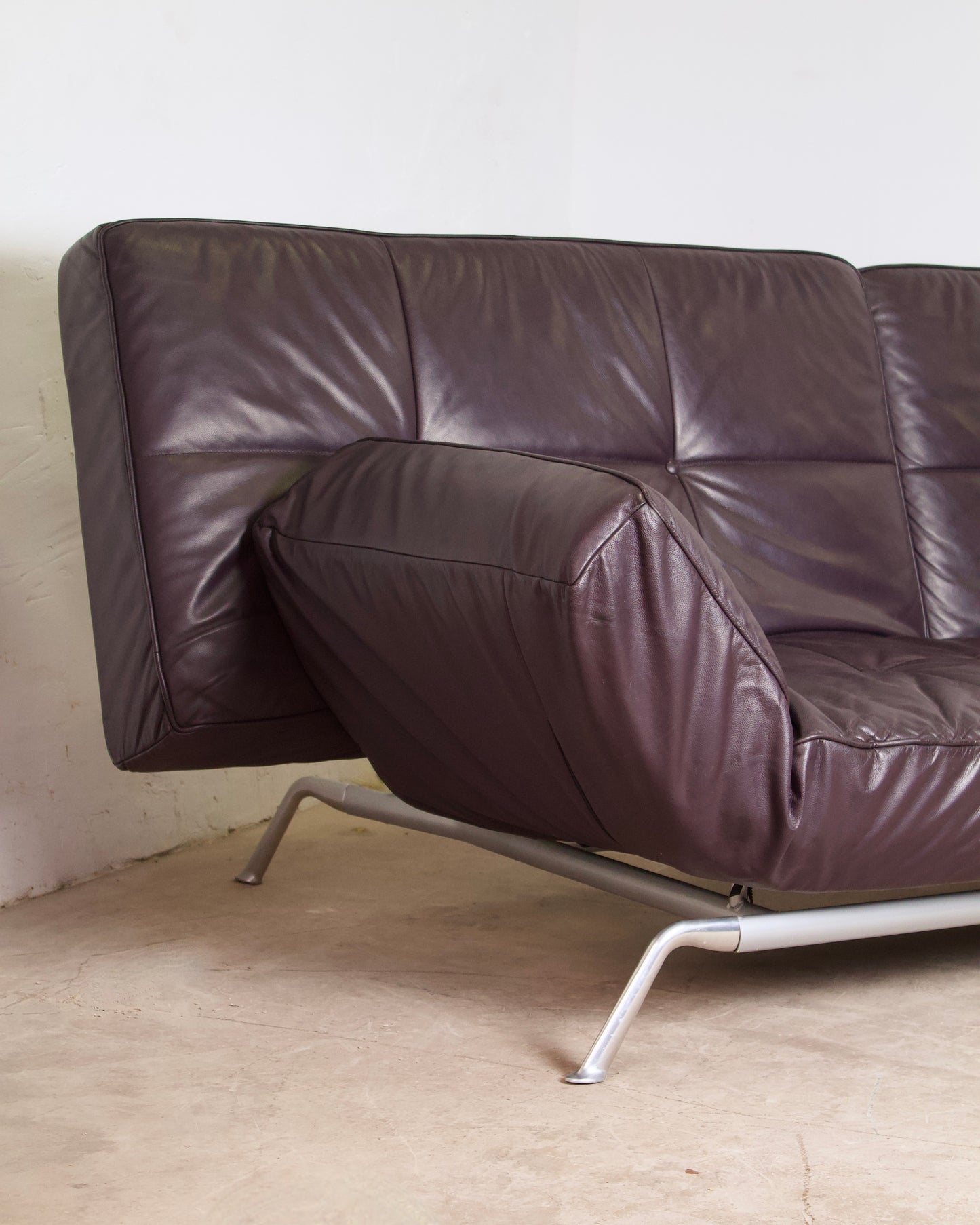 Canapé vintage cuir Smala pour Cinna, designer Pascal Mourgue, 2000