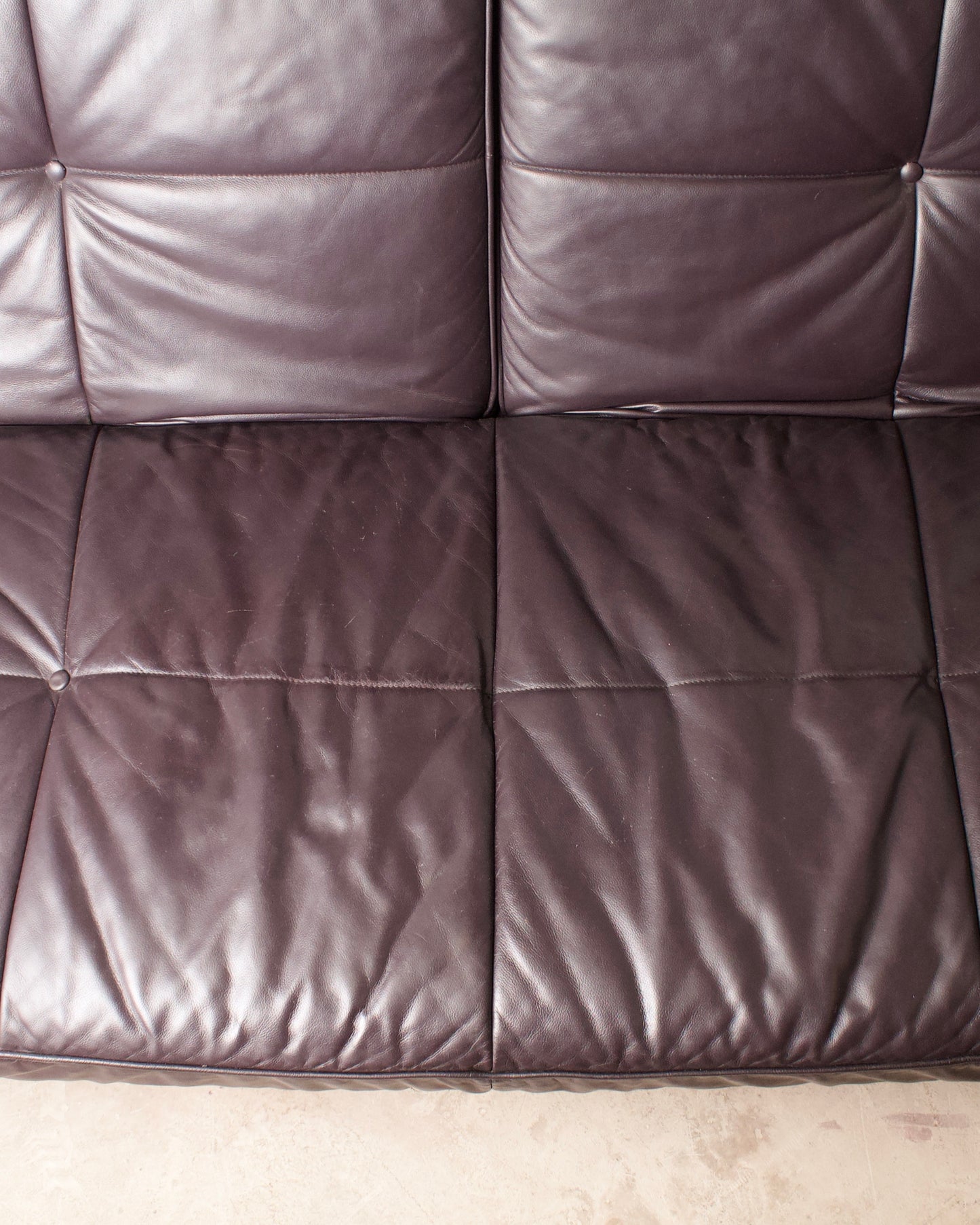 Canapé vintage cuir Smala pour Cinna, designer Pascal Mourgue, 2000