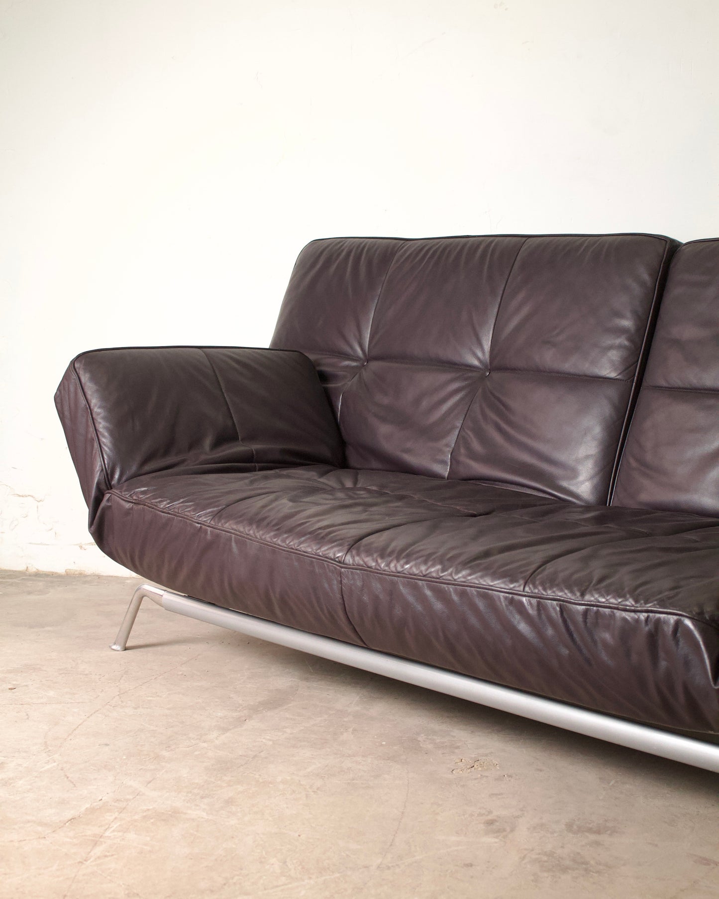 Canapé vintage cuir Smala pour Cinna, designer Pascal Mourgue, 2000