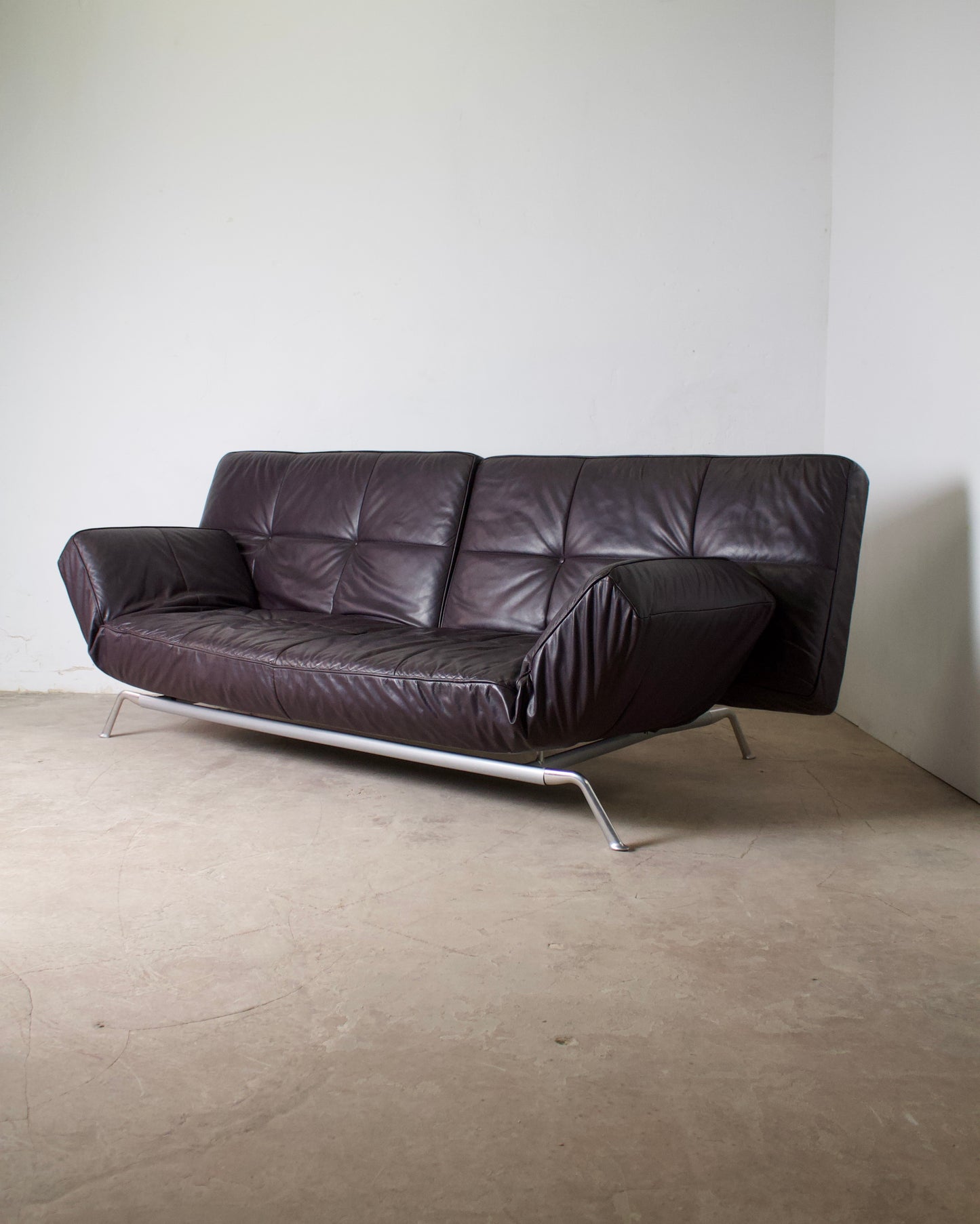 Canapé vintage cuir Smala pour Cinna, designer Pascal Mourgue, 2000