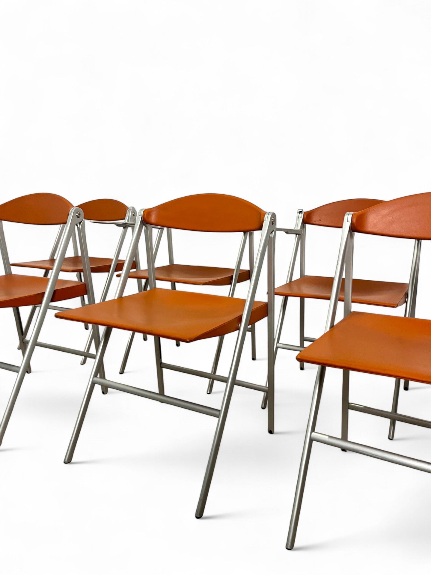 Lot de six chaises pliantes Donald, Studio Cerri & Associati, Poltrona Frau