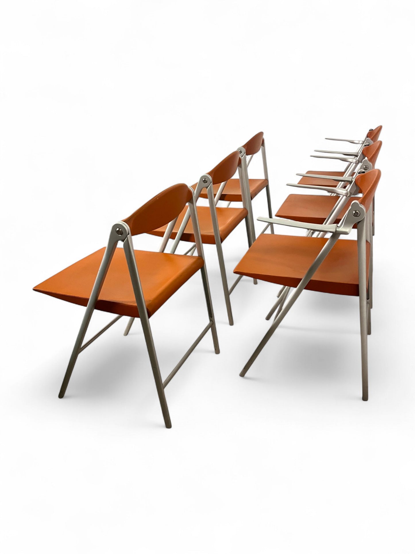 Lot de six chaises pliantes Donald, Studio Cerri & Associati, Poltrona Frau