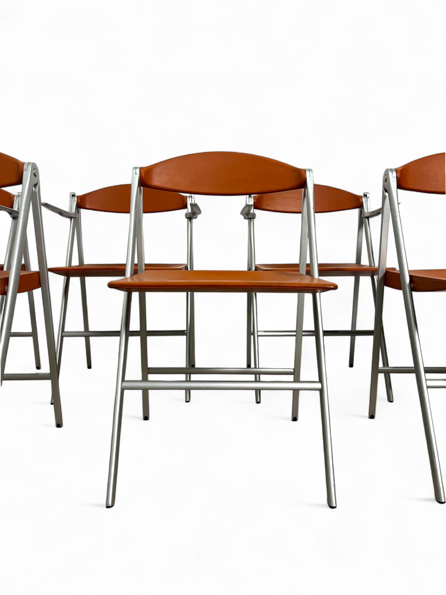 Lot de six chaises pliantes Donald, Studio Cerri & Associati, Poltrona Frau