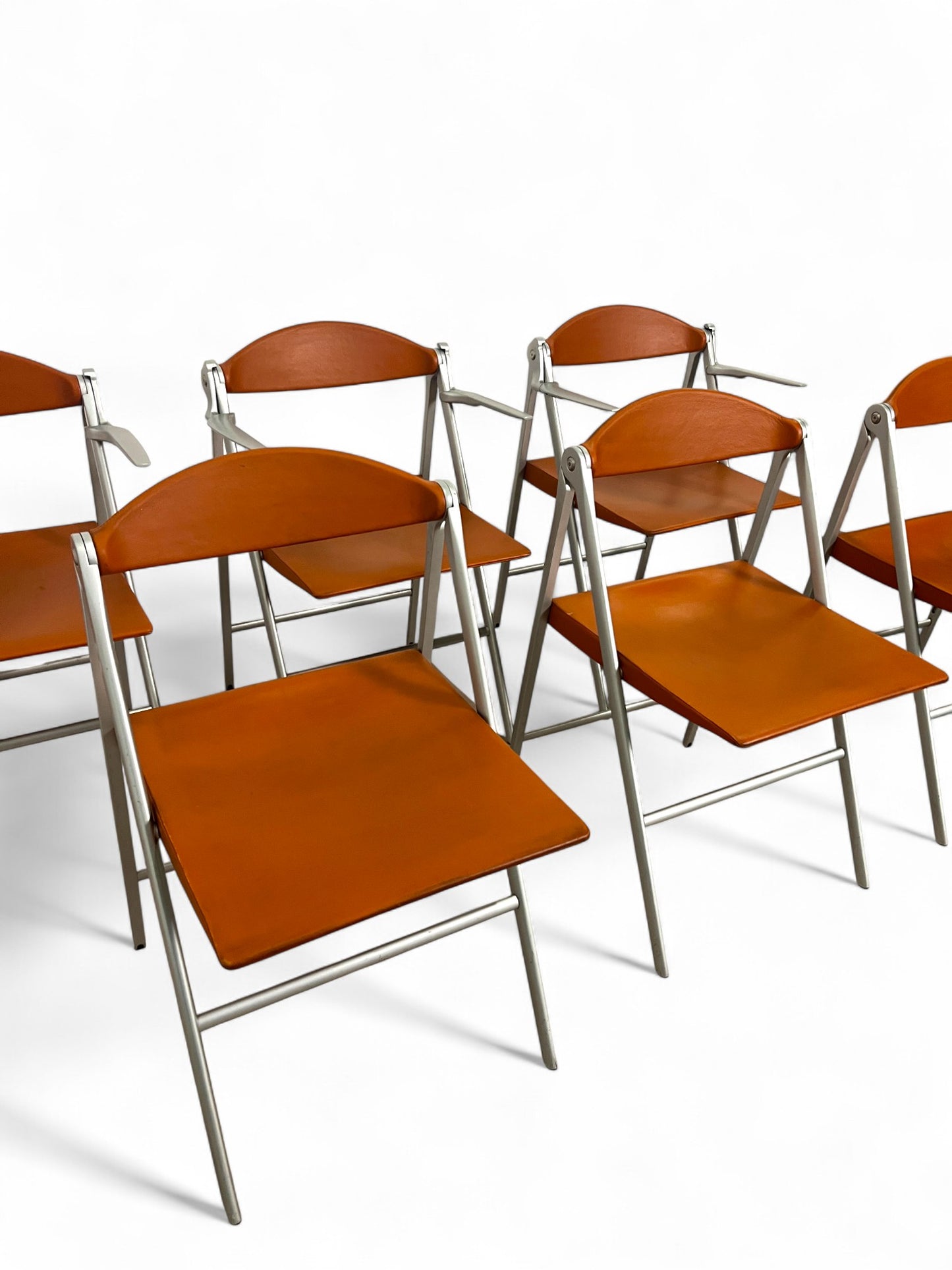 Lot de six chaises pliantes Donald, Studio Cerri & Associati, Poltrona Frau
