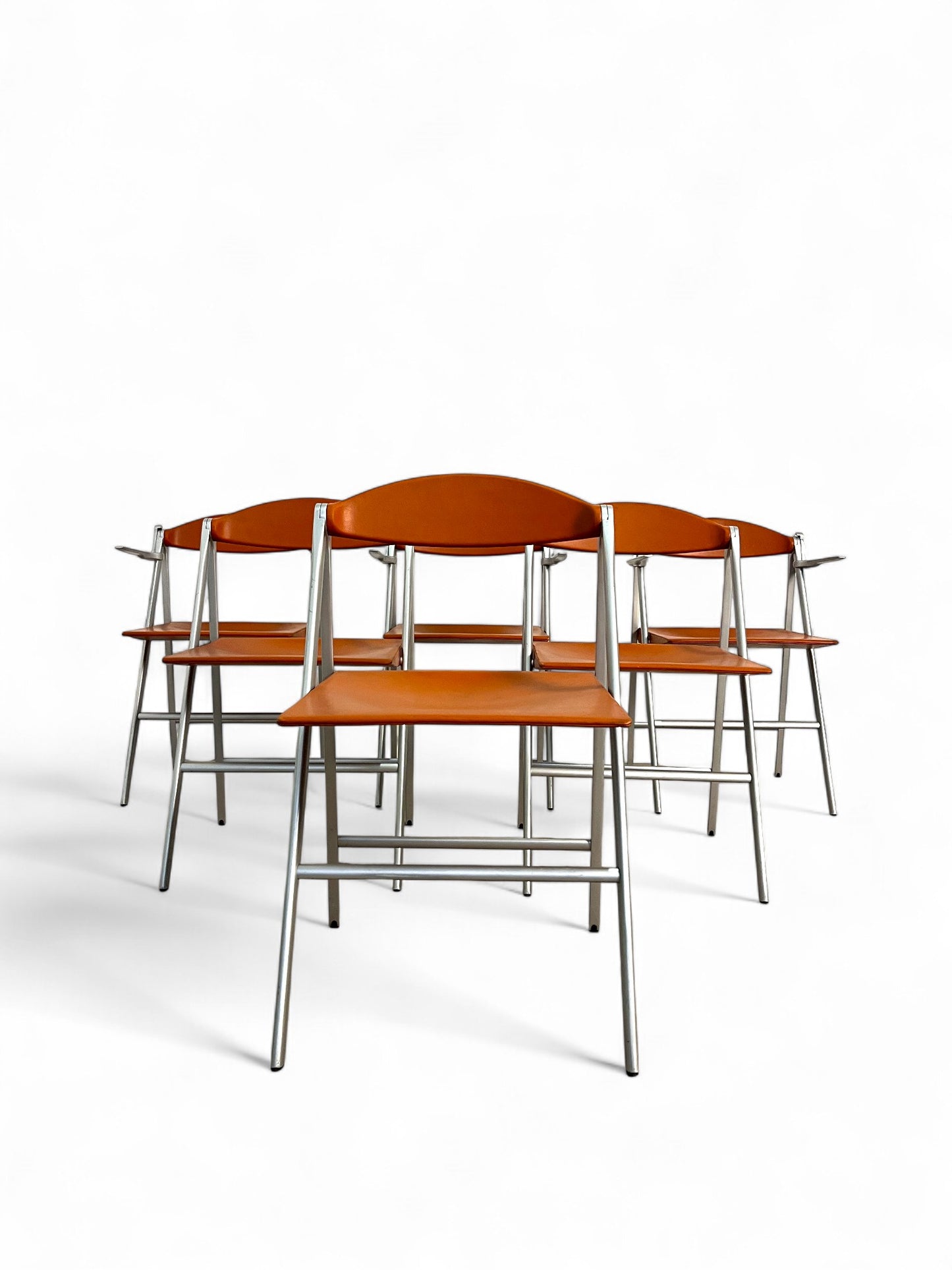 Lot de six chaises pliantes Donald, Studio Cerri & Associati, Poltrona Frau