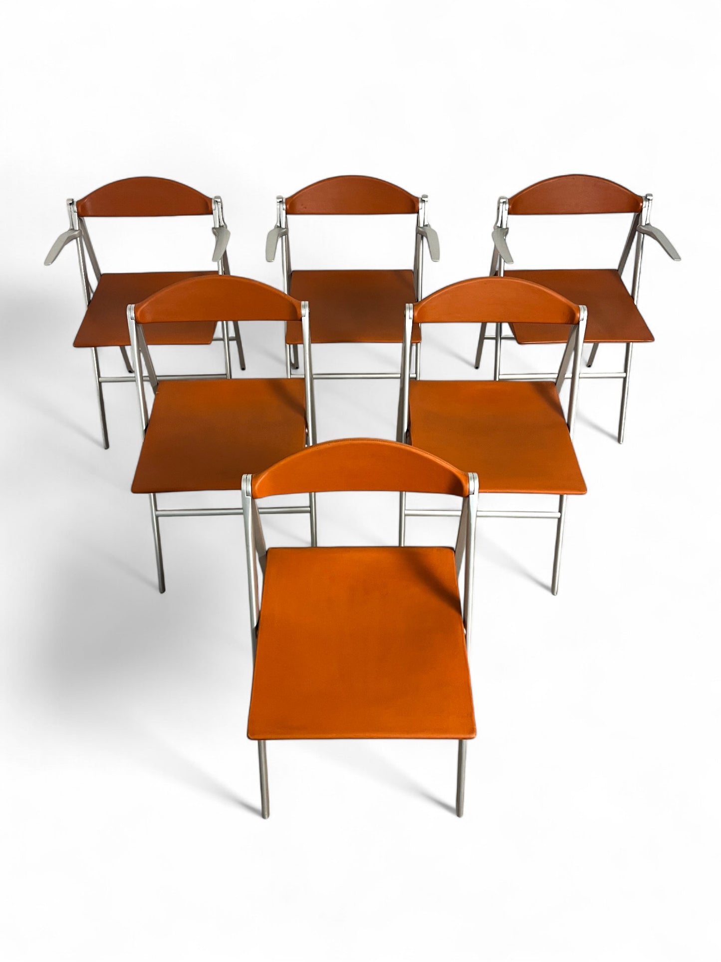Lot de six chaises pliantes Donald, Studio Cerri & Associati, Poltrona Frau