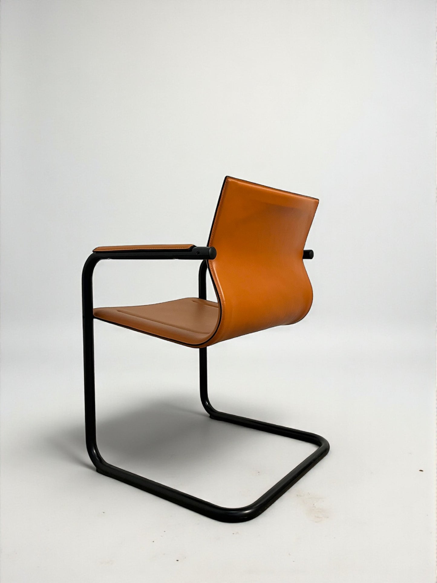 Set de 6 fauteuils cantilever en cuir par Matteo Grassi, modèle MG15, années 1970