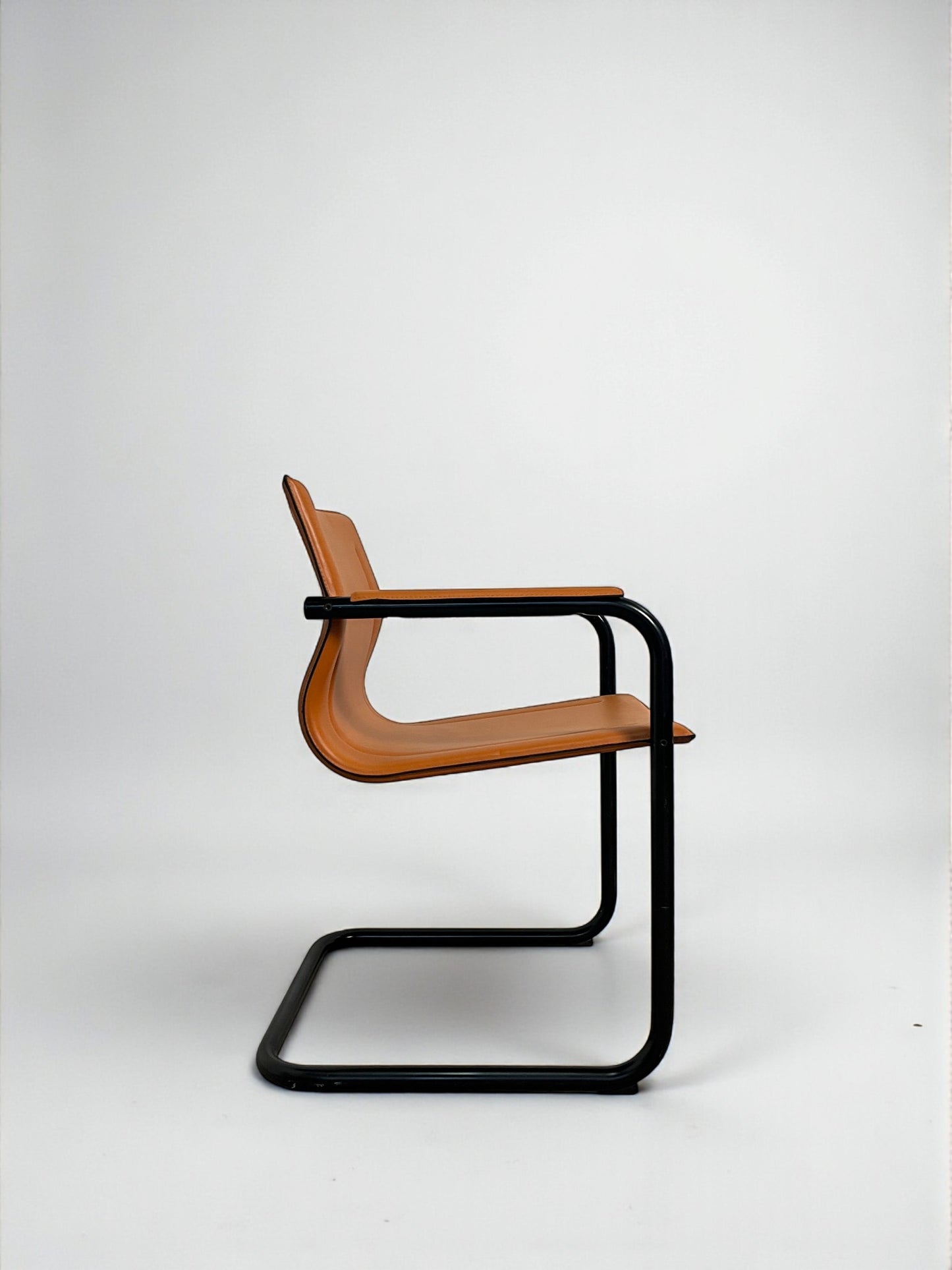 Set de 6 fauteuils cantilever en cuir par Matteo Grassi, modèle MG15, années 1970