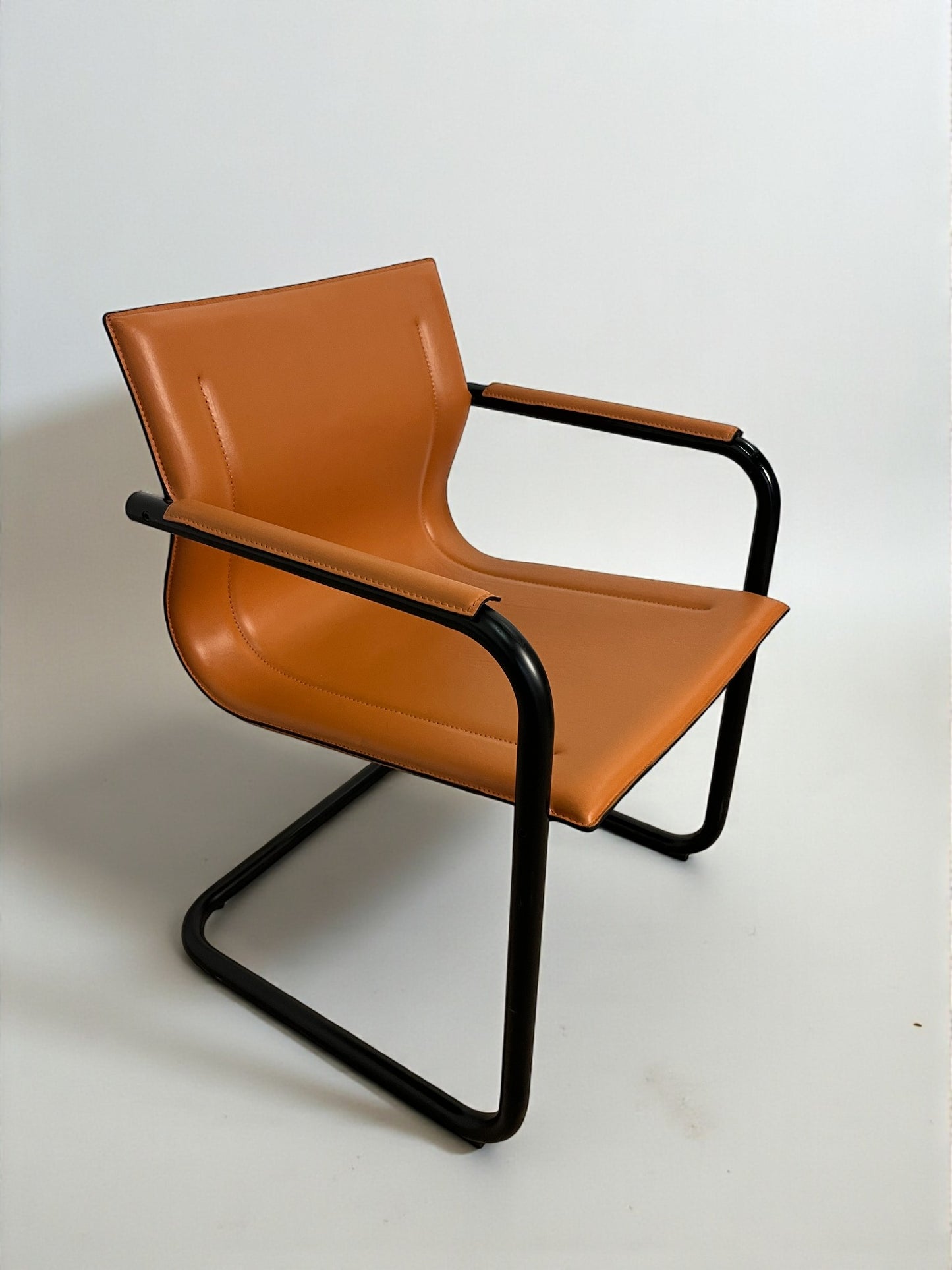 Set de 6 fauteuils cantilever en cuir par Matteo Grassi, modèle MG15, années 1970