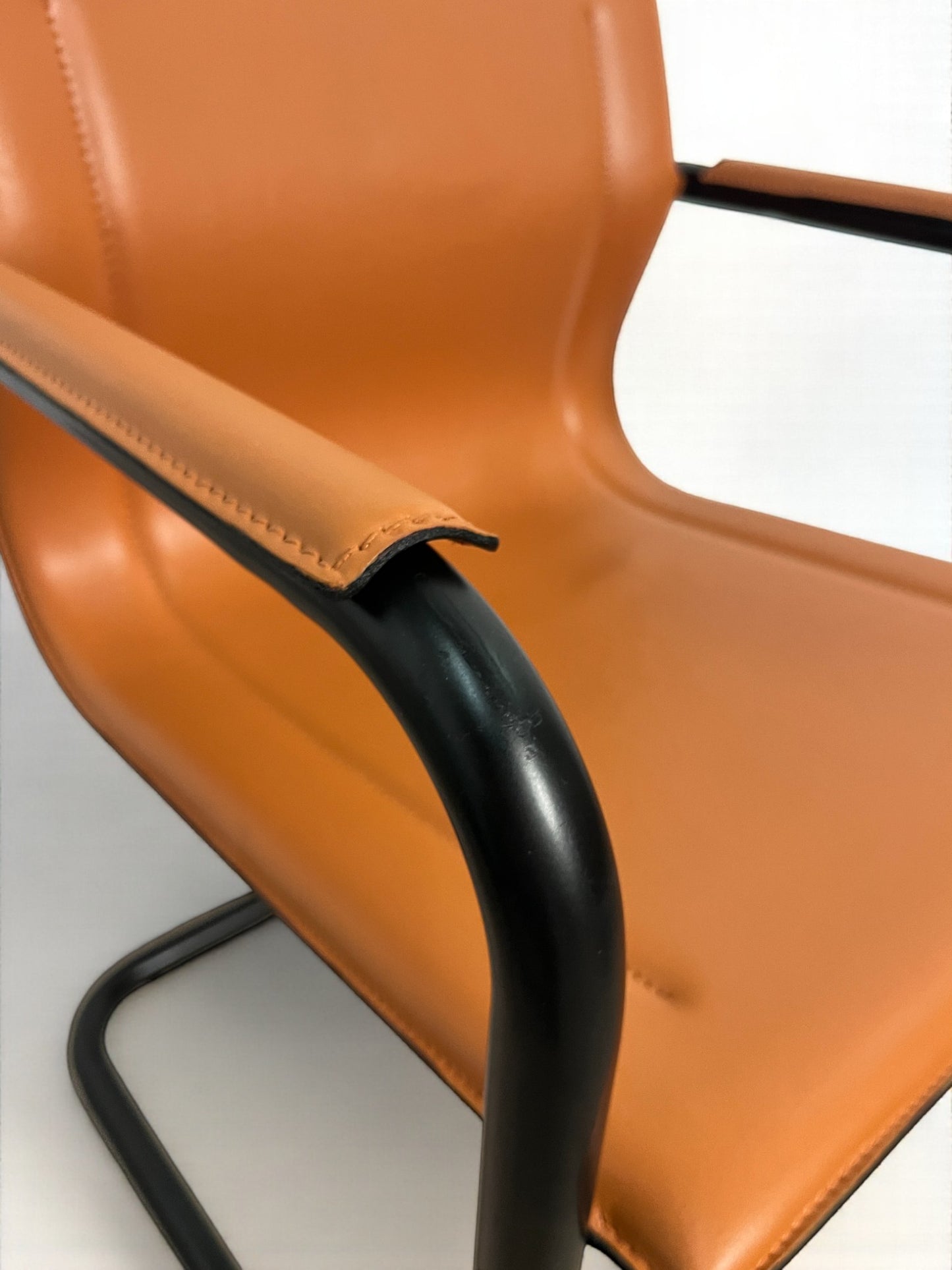 Set de 6 fauteuils cantilever en cuir par Matteo Grassi, modèle MG15, années 1970